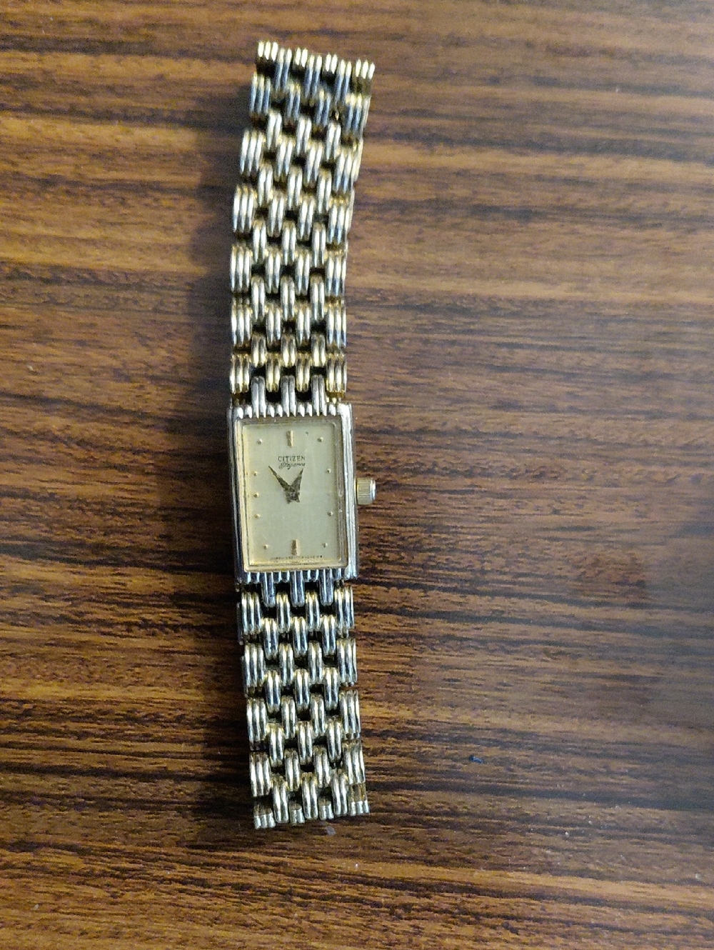 Citizen Gold-Tone Rectangular Bracelet Watch